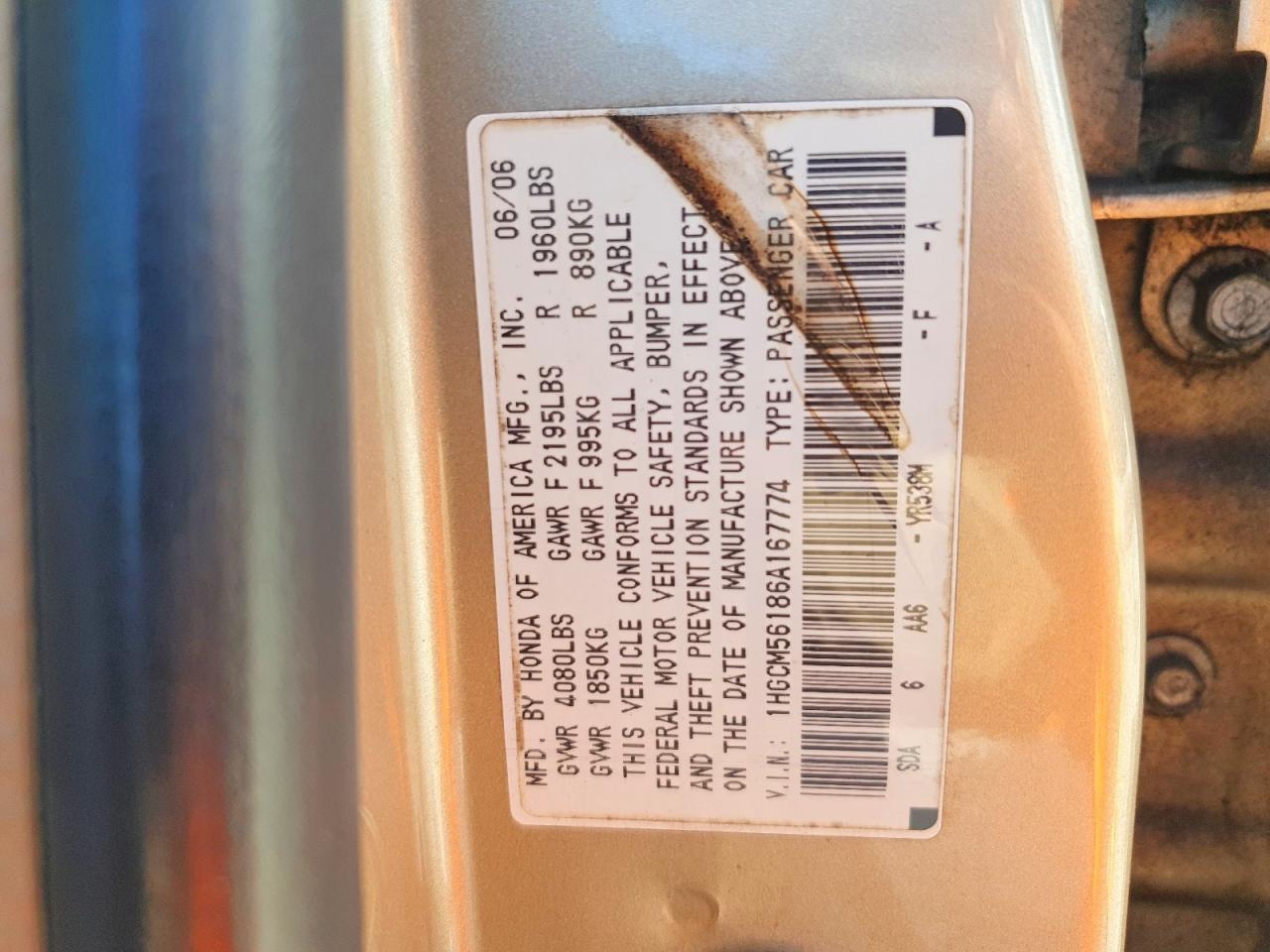 2006 HONDA ACCORD VALUE photo 25