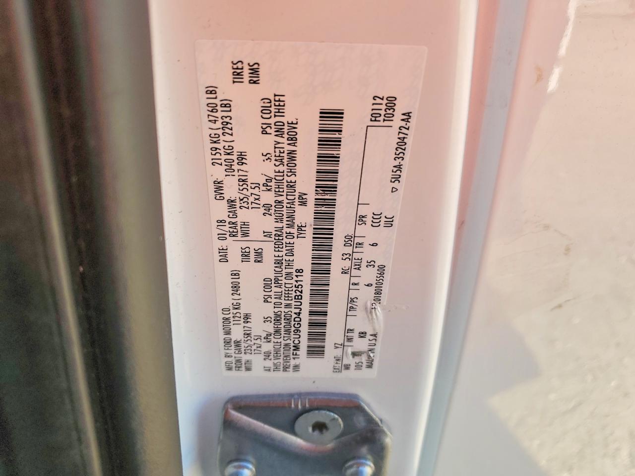 2018 FORD ESCAPE SE photo 25