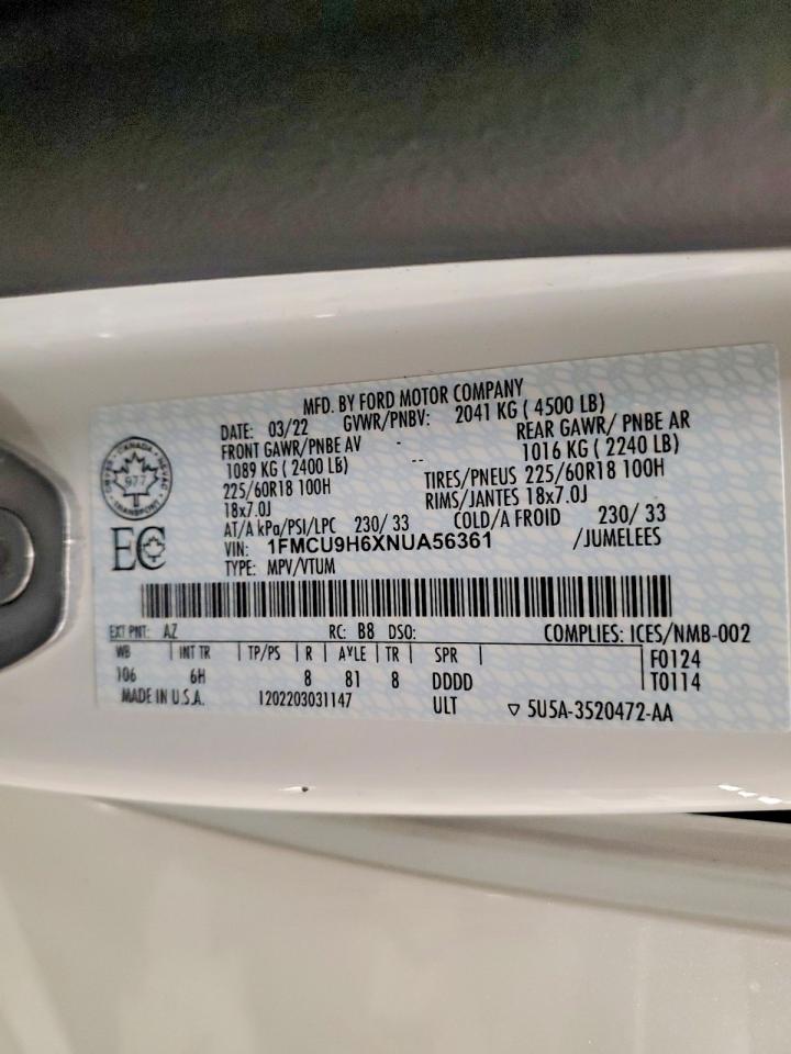 2022 FORD ESCAPE SEL photo 40