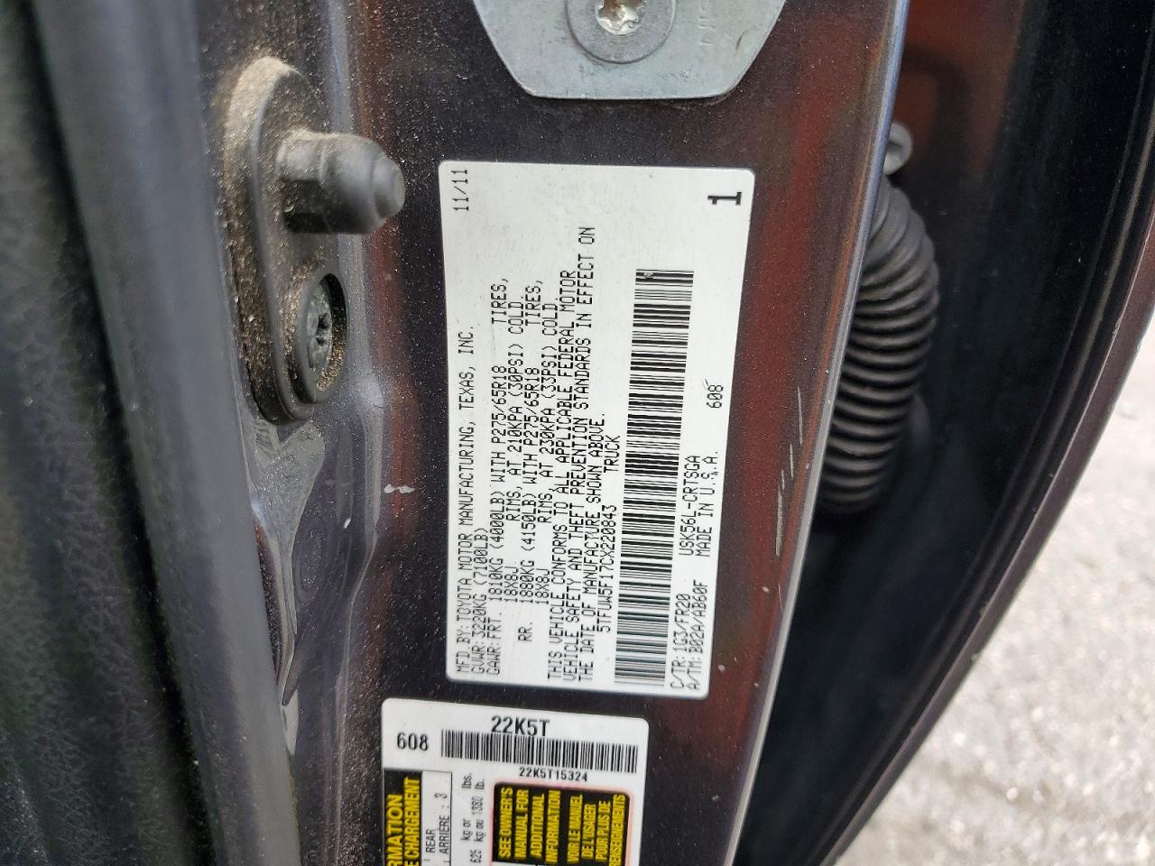 2012 TOYOTA TUNDRA GRADE photo 25