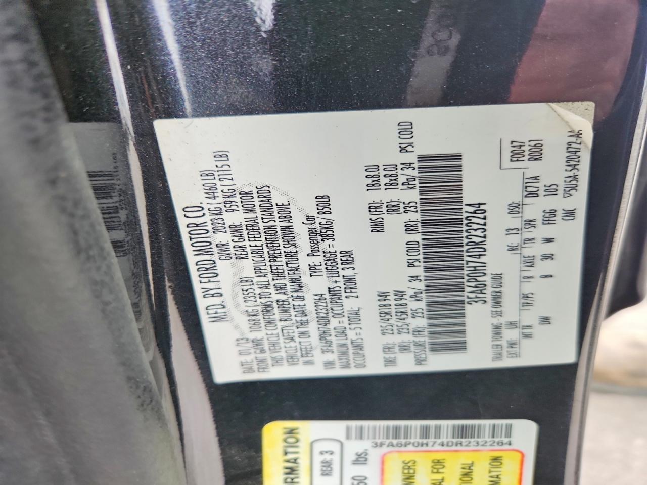 2013 FORD FUSION SE photo 25