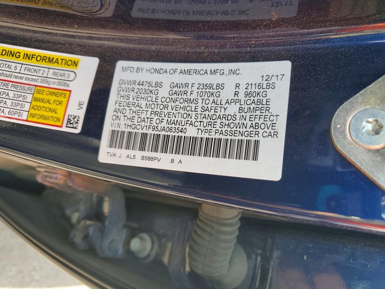 2018 HONDA ACCORD TOURING photo 23