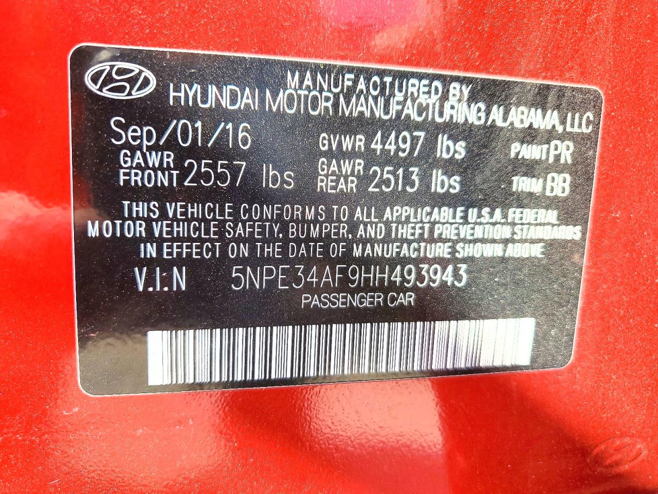 2017 HYUNDAI SONATA SPORT photo 25