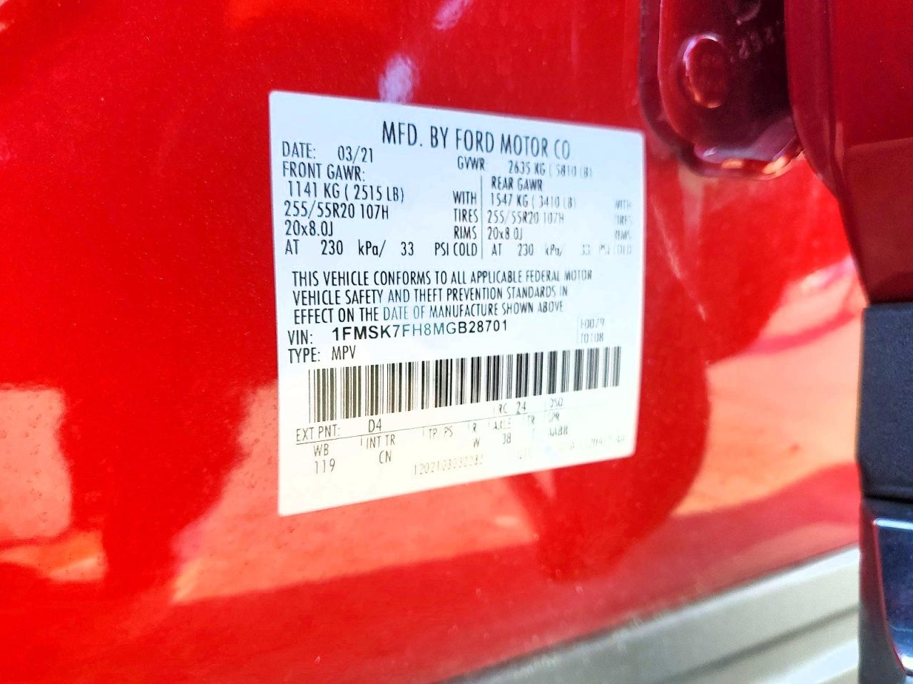 2021 FORD EXPLORER LIMITED photo 25