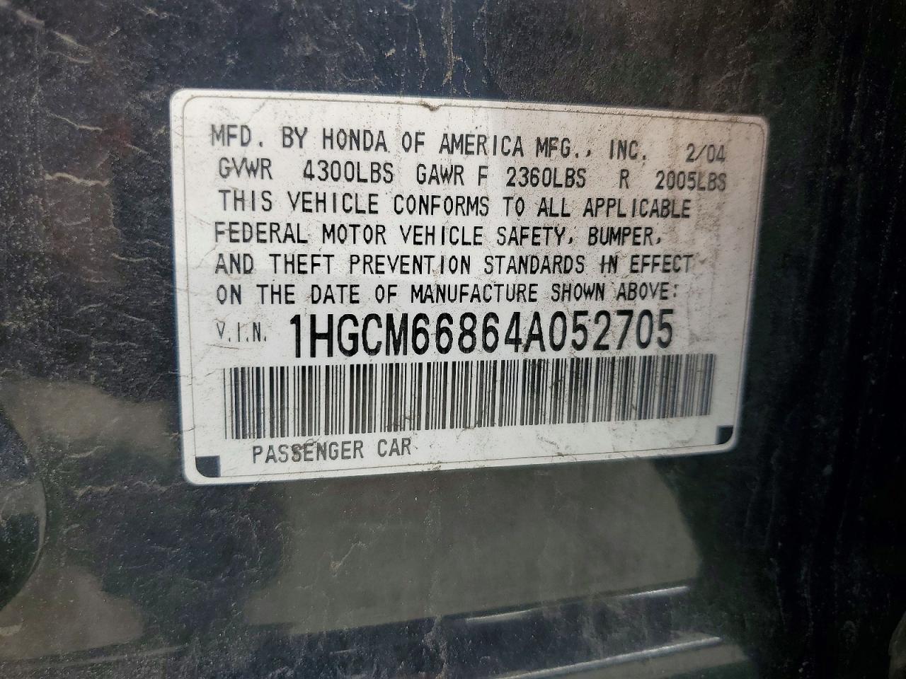 2004 HONDA ACCORD EX photo 34