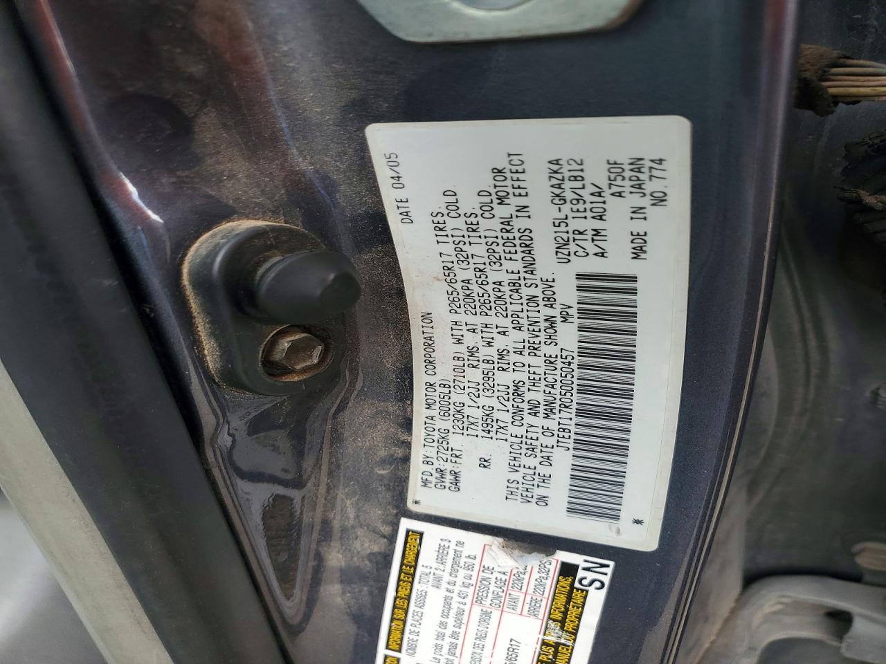 2005 TOYOTA 4RUNNER LIMITED photo 23