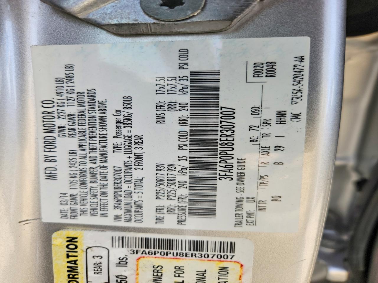 2014 FORD FUSION SE PHEV photo 12