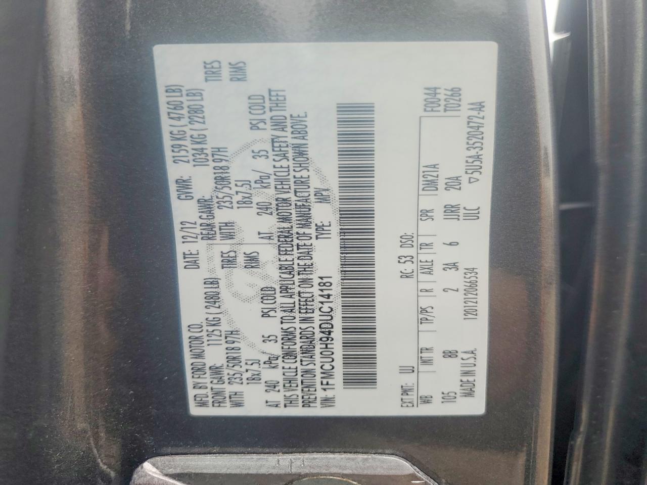 2013 FORD ESCAPE SEL photo 37