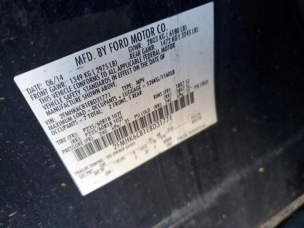 2014 FORD FLEX SEL photo 23