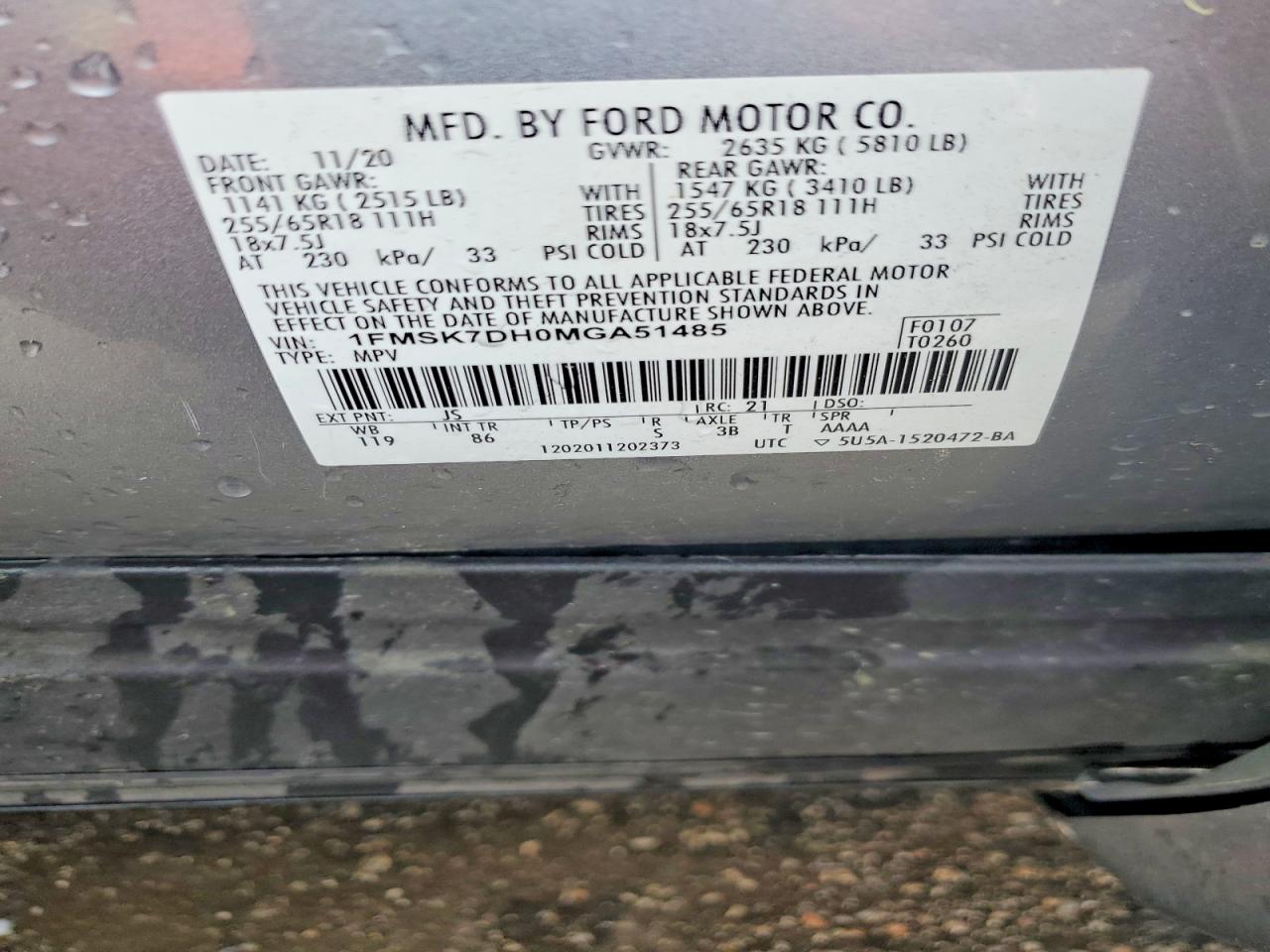 2021 FORD EXPLORER XLT photo 25