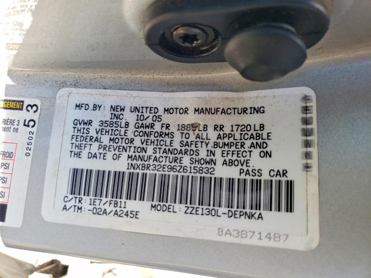 2006 TOYOTA COROLLA LE photo 23
