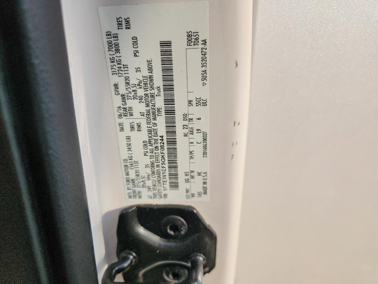 2016 FORD F150 SUPERCREW photo 12