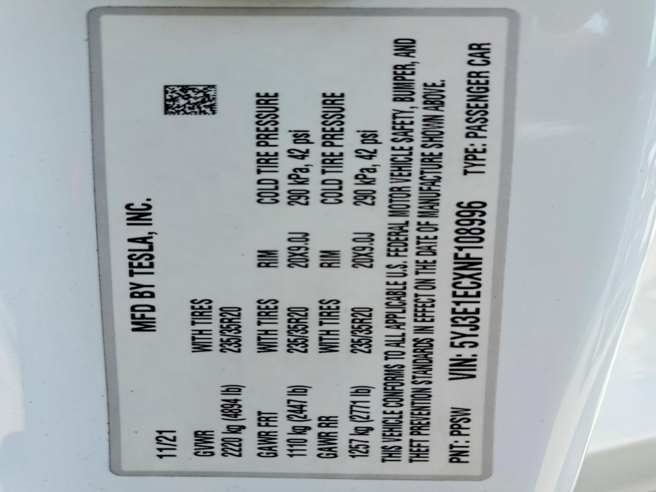 2022 TESLA MODEL 3 photo 25