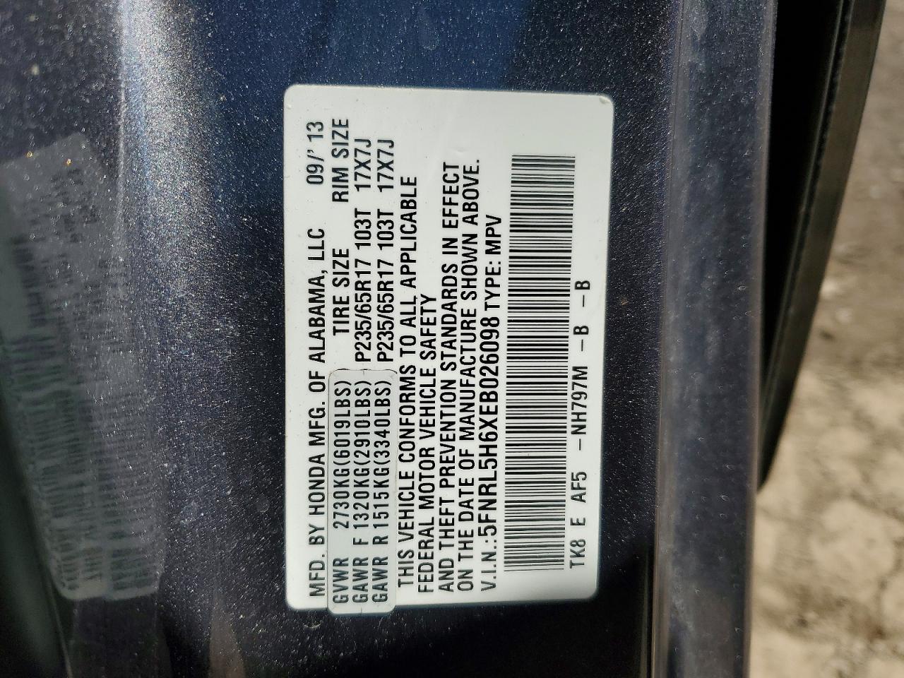2014 HONDA ODYSSEY EXL photo 25