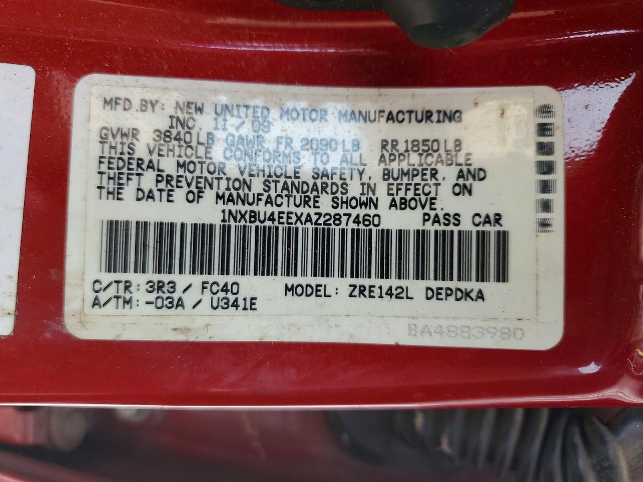 2010 TOYOTA COROLLA LE photo 23