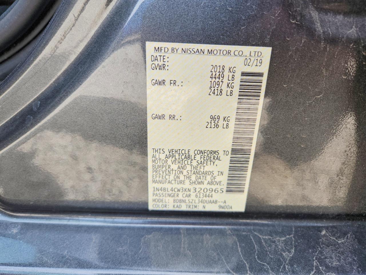 2019 NISSAN ALTIMA 2.5 SR photo 34