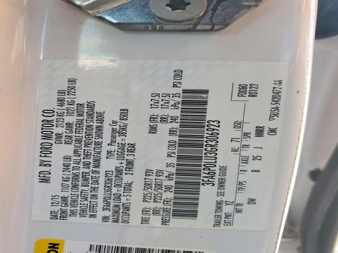 2016 FORD FUSION SE HYBRID photo 23