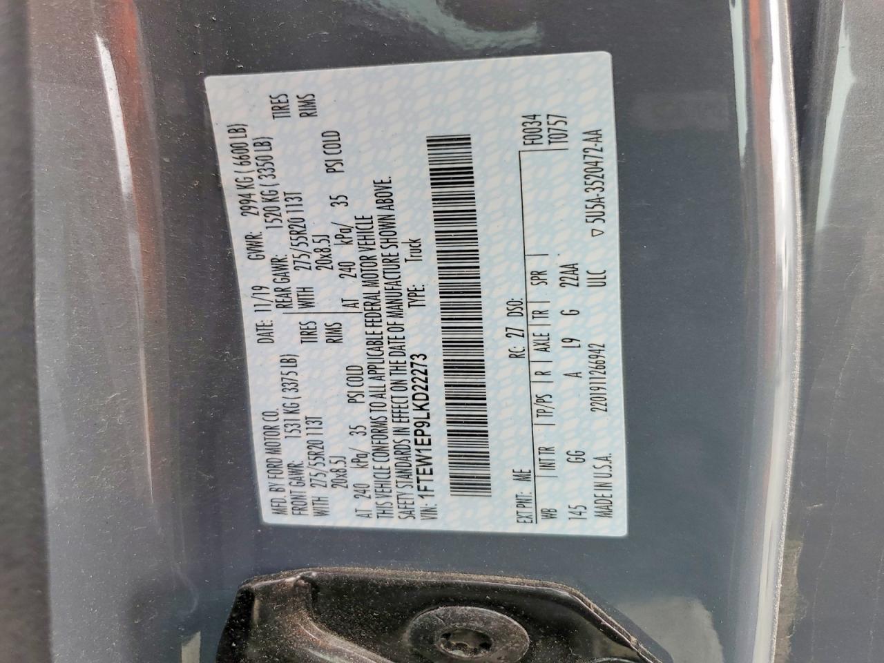 2020 FORD F150 SUPERCREW photo 34