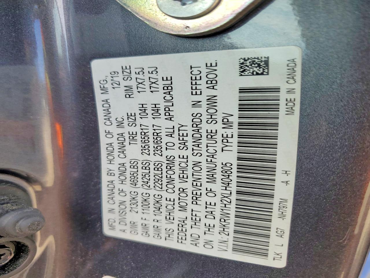2020 HONDA CR-V LX photo 34