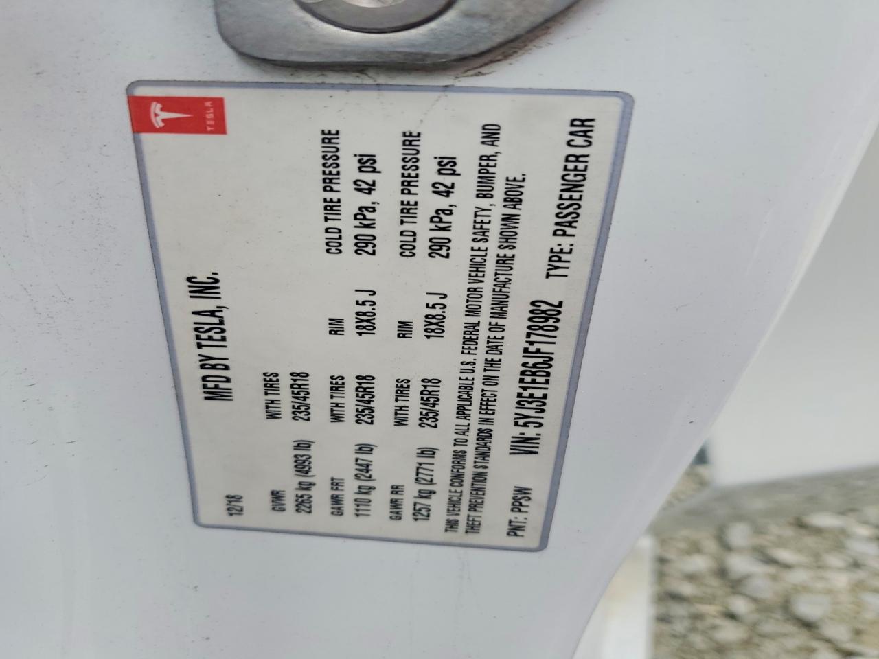 2018 TESLA MODEL 3 photo 23