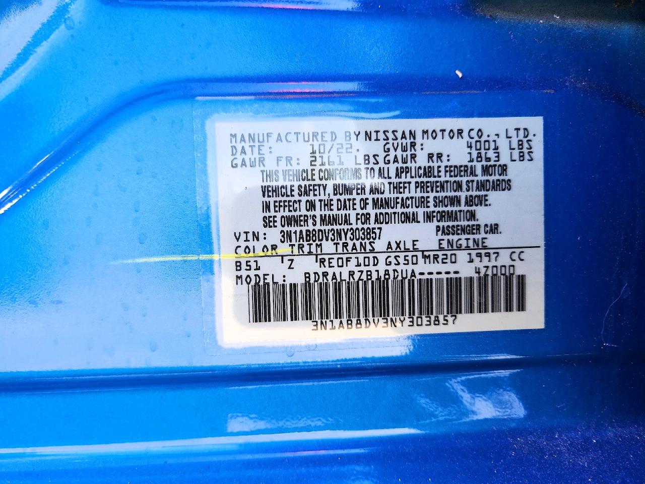2022 NISSAN SENTRA SR photo 23