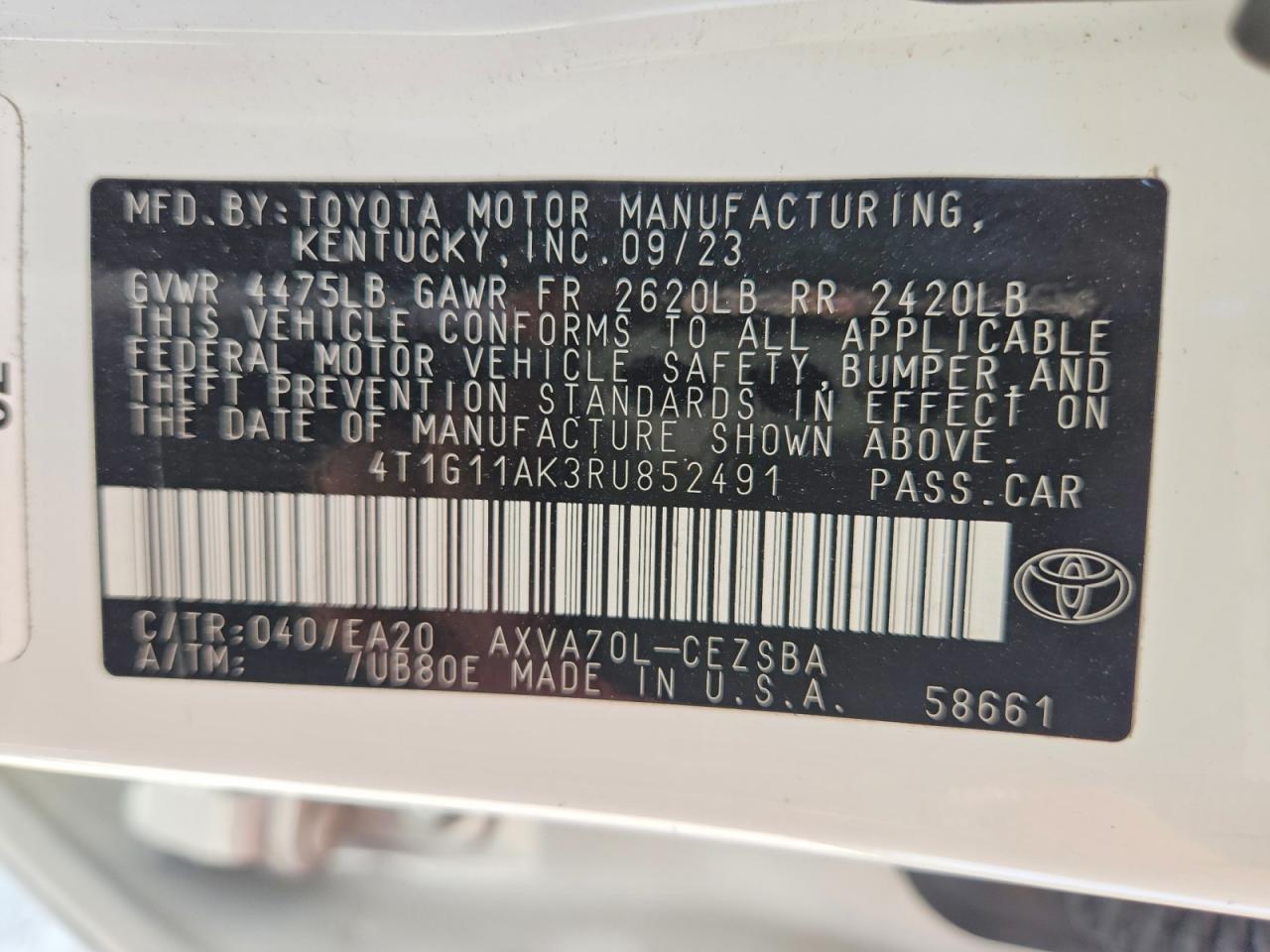 2024 TOYOTA CAMRY SE photo 23