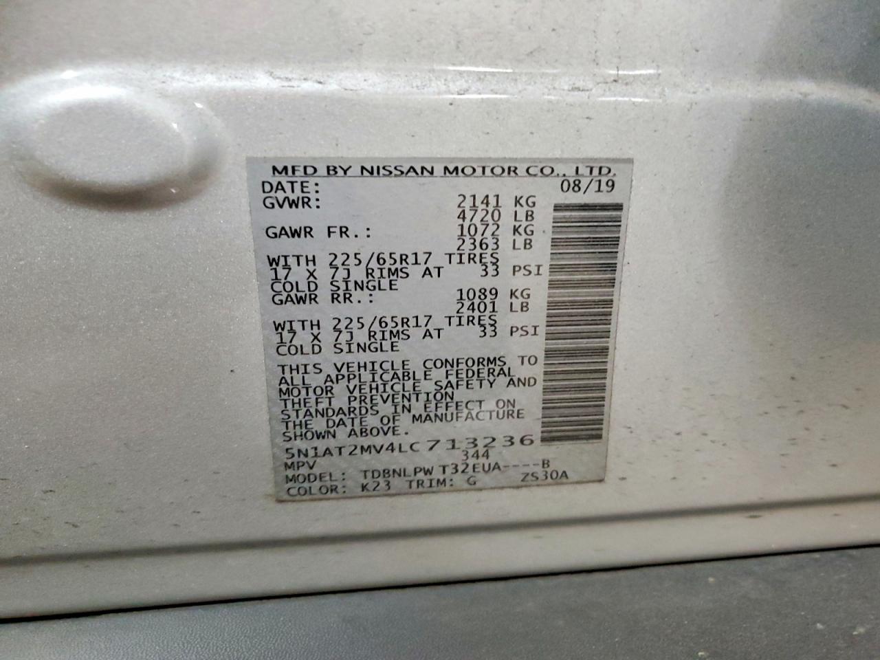 2020 NISSAN ROGUE S photo 14