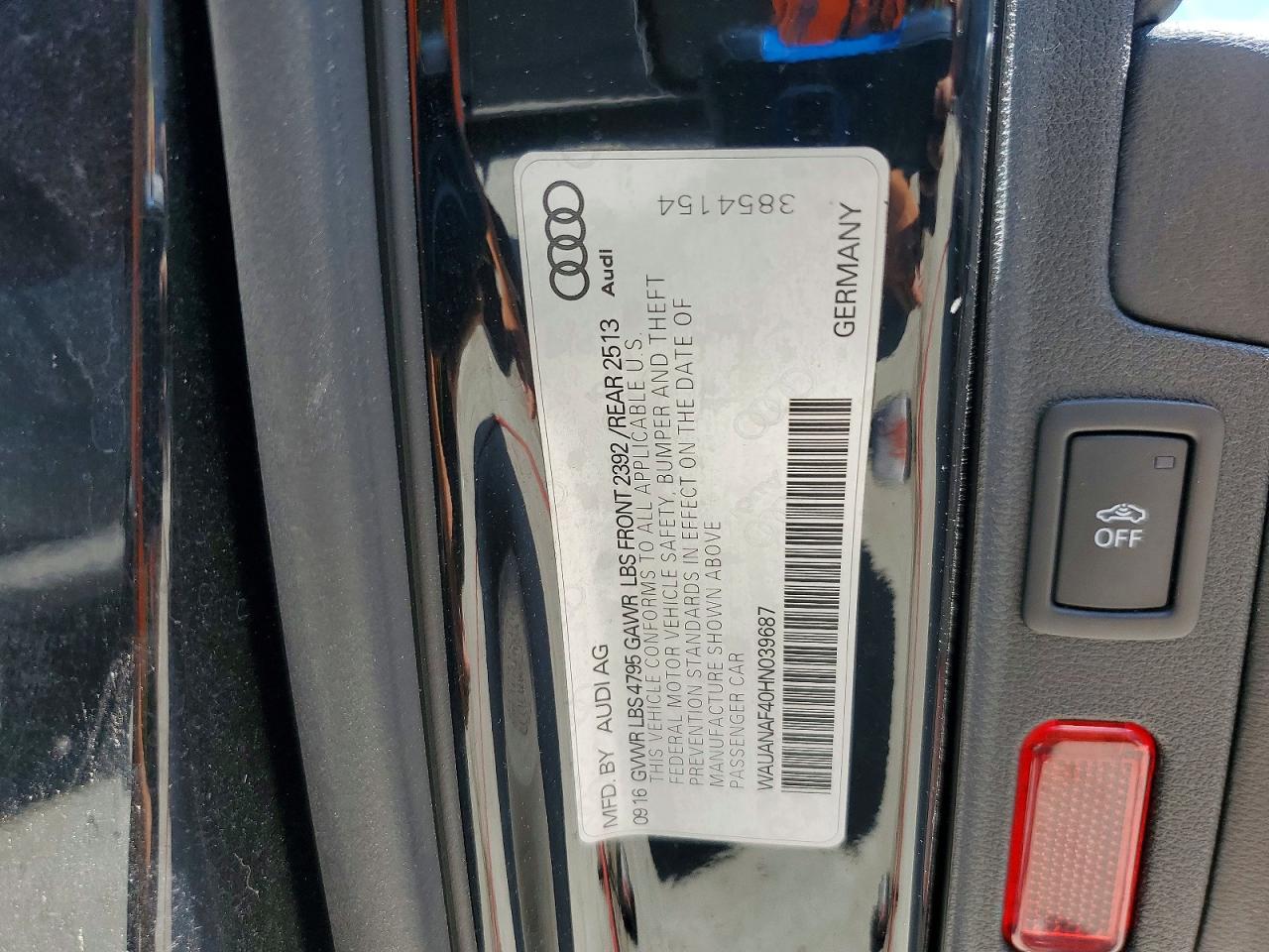 2017 AUDI A4 PREMIUM photo 12