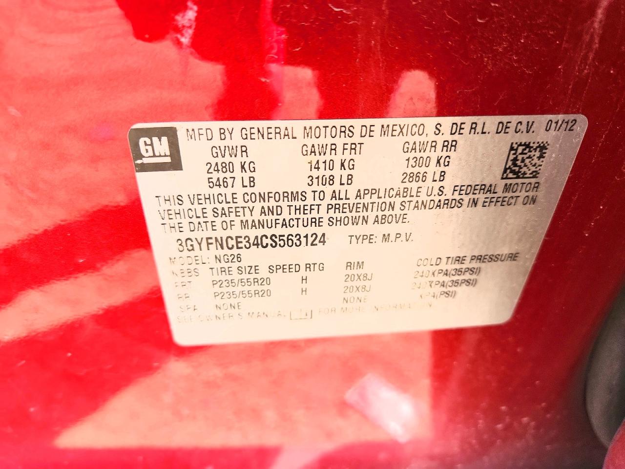 2012 CADILLAC SRX photo 37
