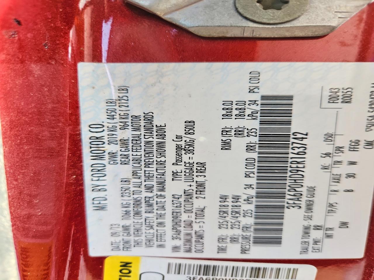 2014 FORD FUSION SE photo 37