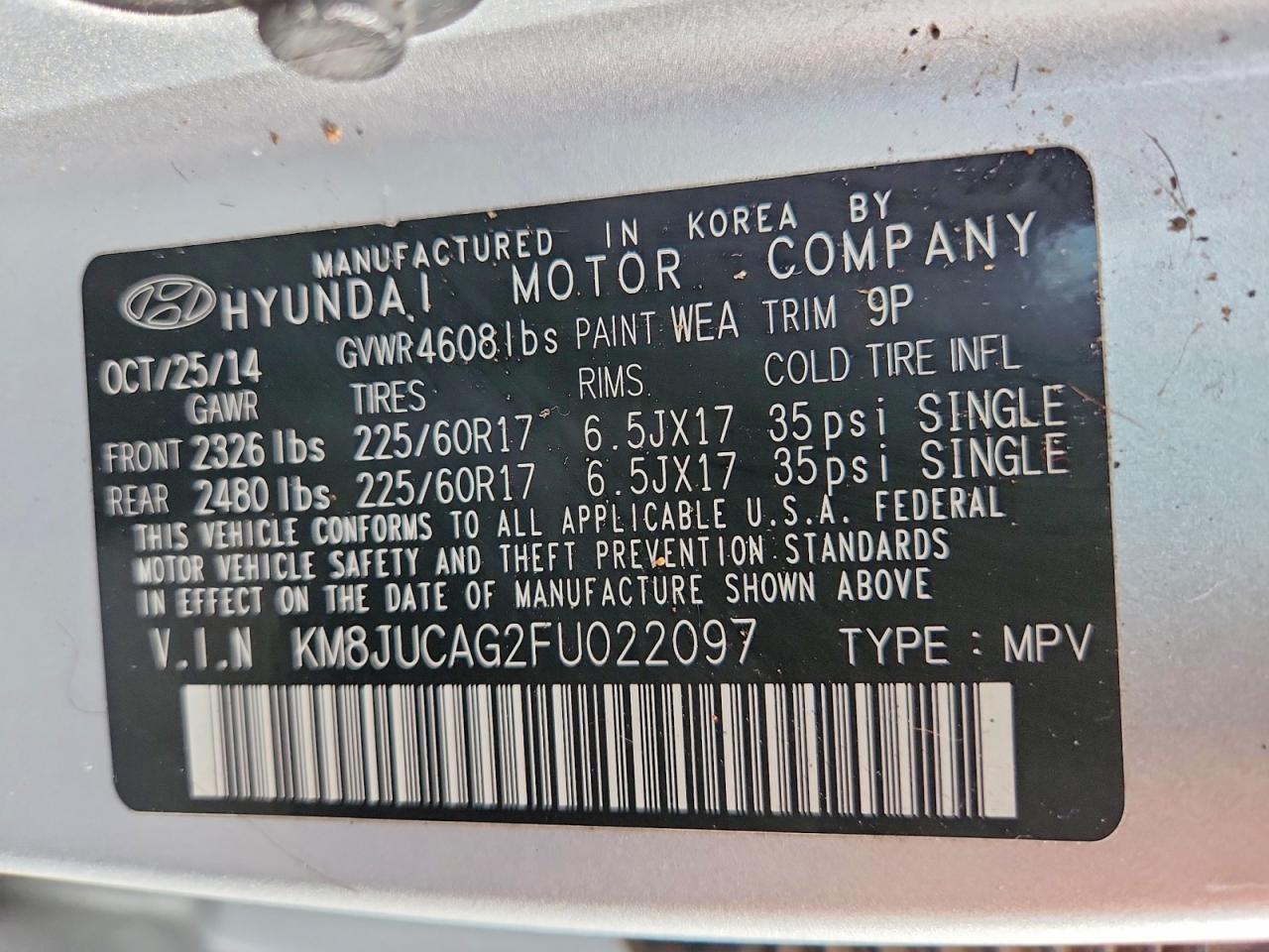 2015 HYUNDAI TUCSON SE photo 27