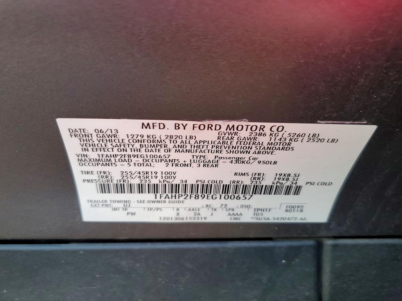 2014 FORD TAURUS LIMITED photo 12