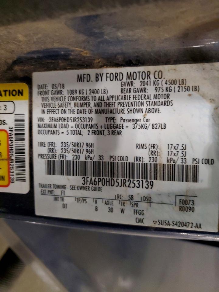 2018 FORD FUSION SE photo 13