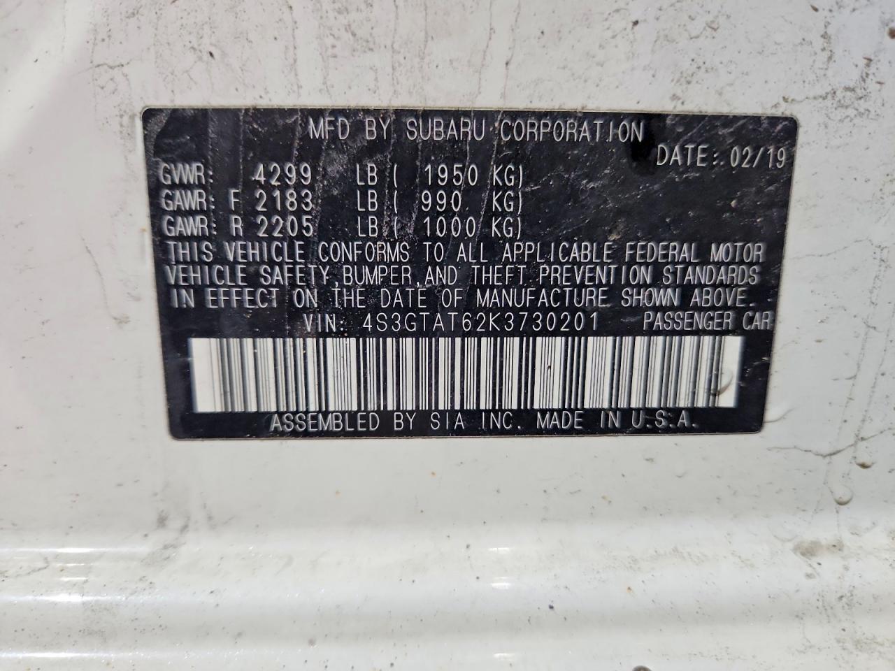 2019 SUBARU IMPREZA LIMITED photo 37