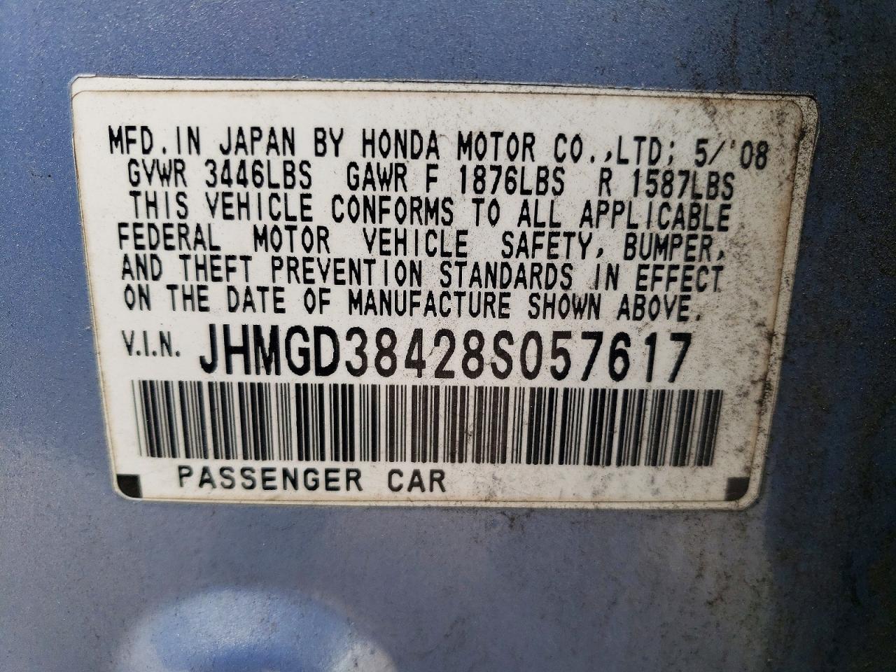 2008 HONDA FIT photo 12