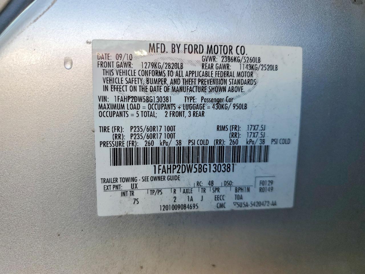 2011 FORD TAURUS SE photo 25