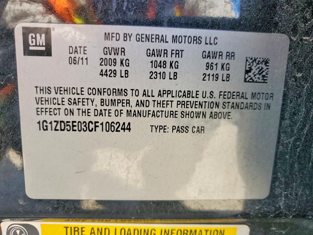 2012 CHEVROLET MALIBU 2LT photo 12