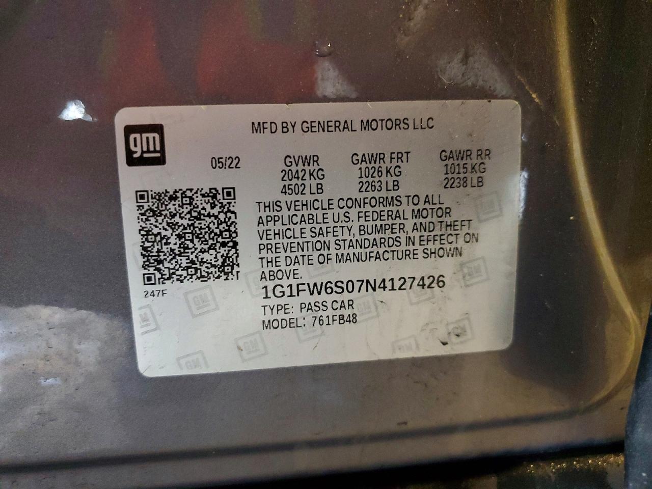 2022 CHEVROLET BOLT EV 1LT photo 14