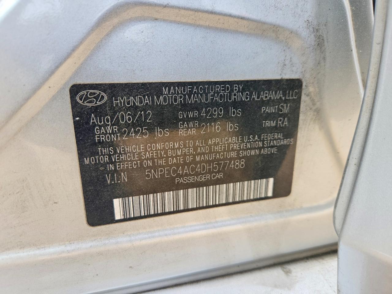2013 HYUNDAI SONATA SE photo 34