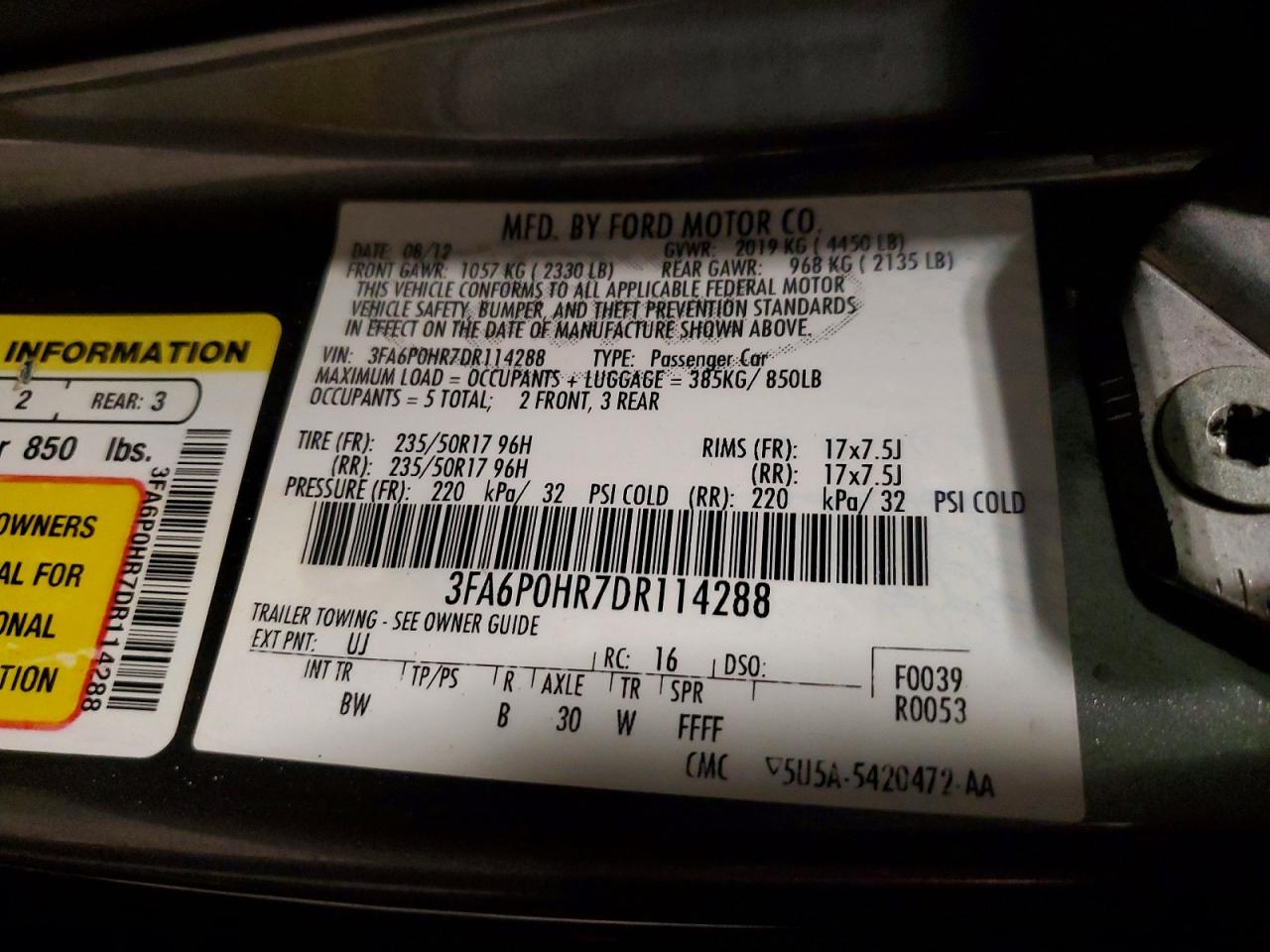 2013 FORD FUSION SE photo 23