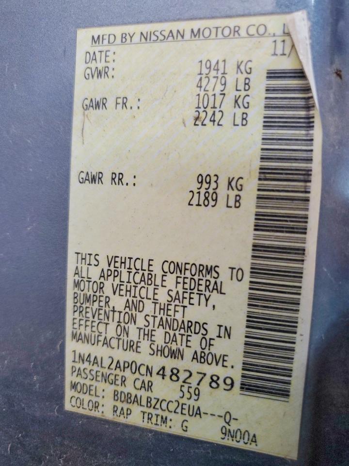 2012 NISSAN ALTIMA 2.5 photo 12