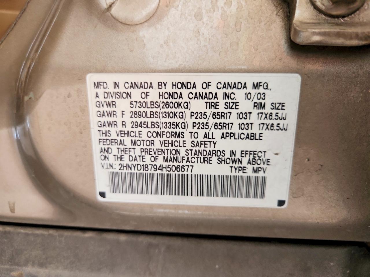 2004 ACURA MDX TOURING photo 13
