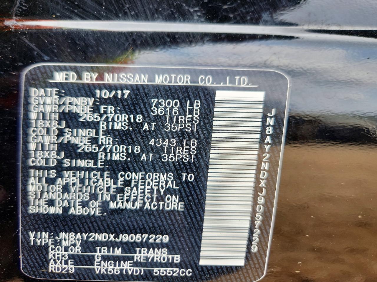 2018 NISSAN ARMADA SV photo 14