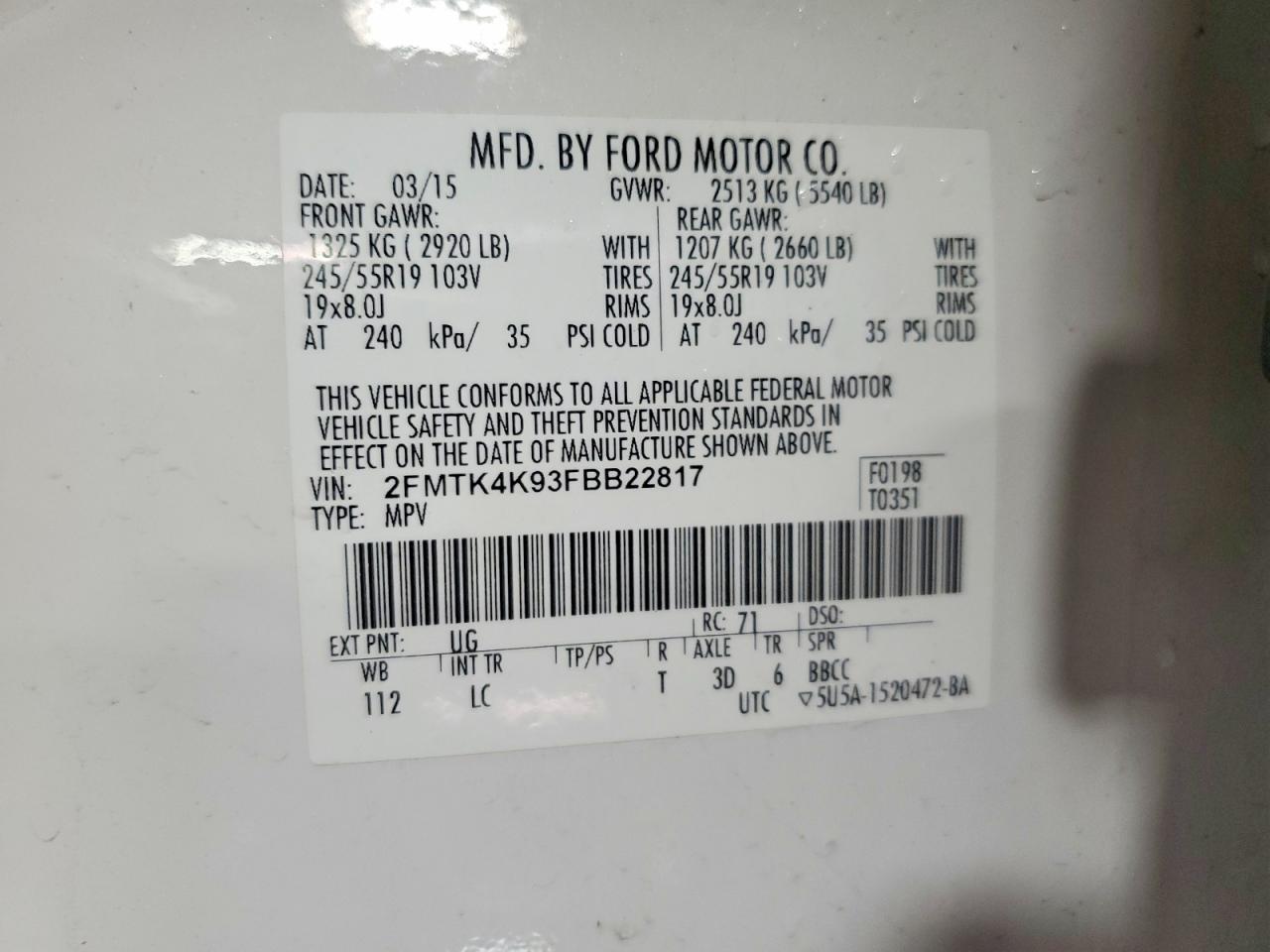 2015 FORD EDGE TITANIUM photo 13