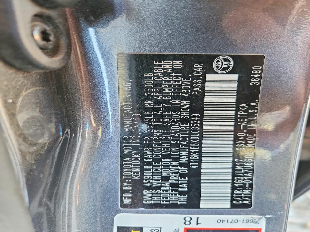 2013 TOYOTA AVALON LIMITED photo 12