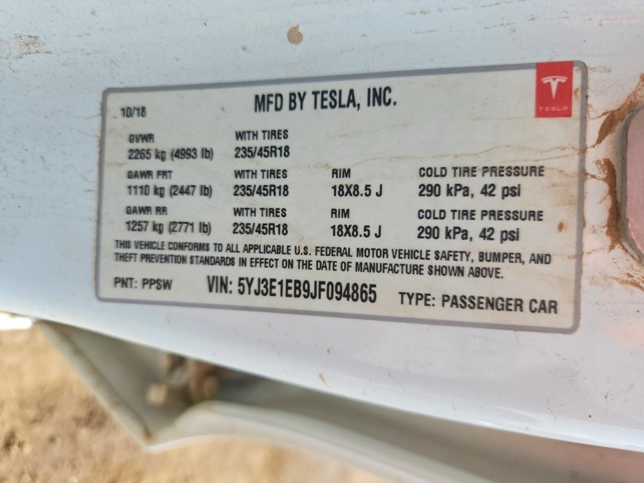 2018 TESLA MODEL 3 photo 23