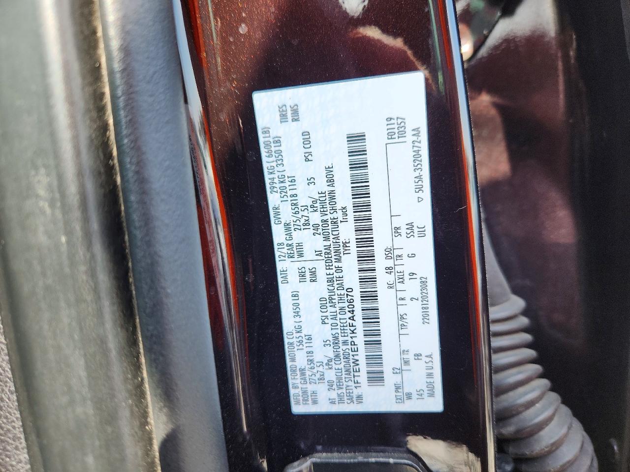2019 FORD F150 SUPERCREW photo 12