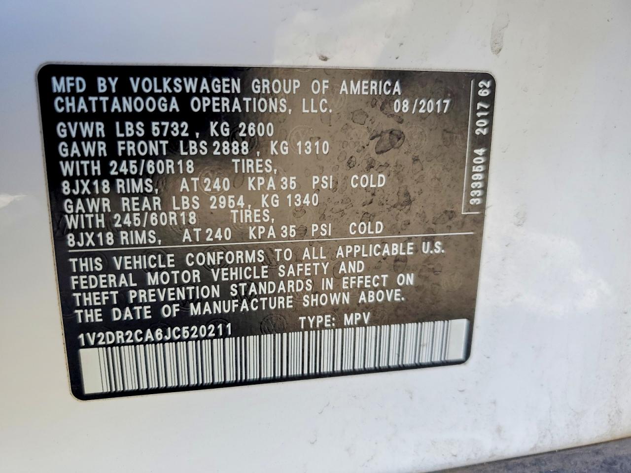 2018 VOLKSWAGEN ATLAS SE photo 37