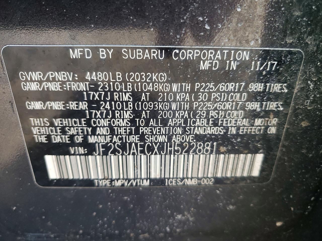 2018 SUBARU FORESTER 2.5I PREMIUM photo 27