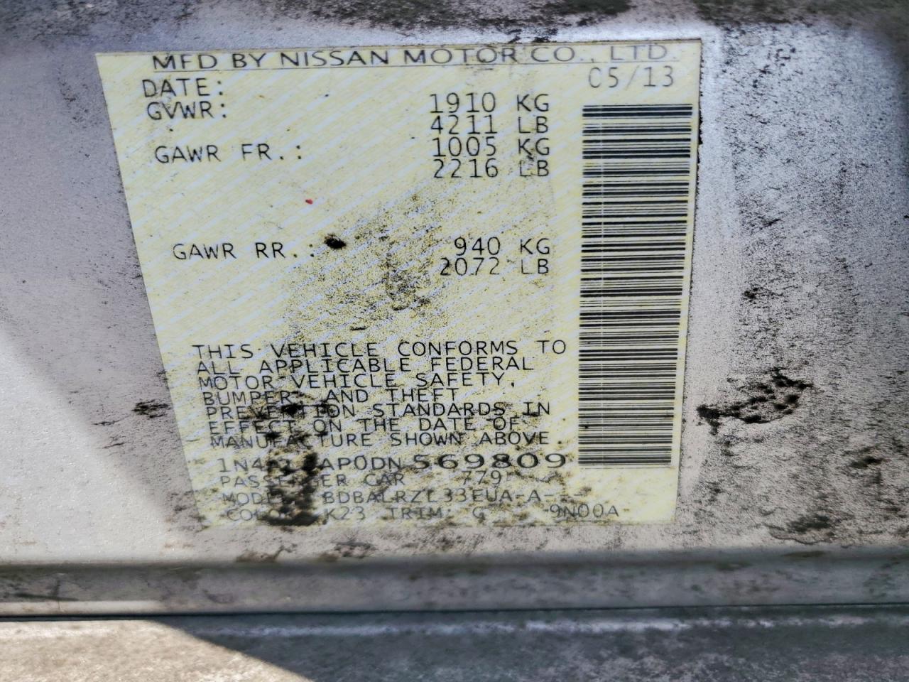 2013 NISSAN ALTIMA 2.5 photo 23